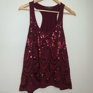 🎄Vintage Sequined tank top